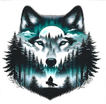 D313 - Wolf forest scene UV-DTF decal