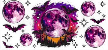 1789 - Midnight bats UV-DTF 16oz Cup Wrap