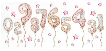 482 - Balloon Numbers UV-DTF 16oz Cup Wrap