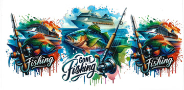 475 - Gone Fishing UV-DTF 16oz Cup Wrap