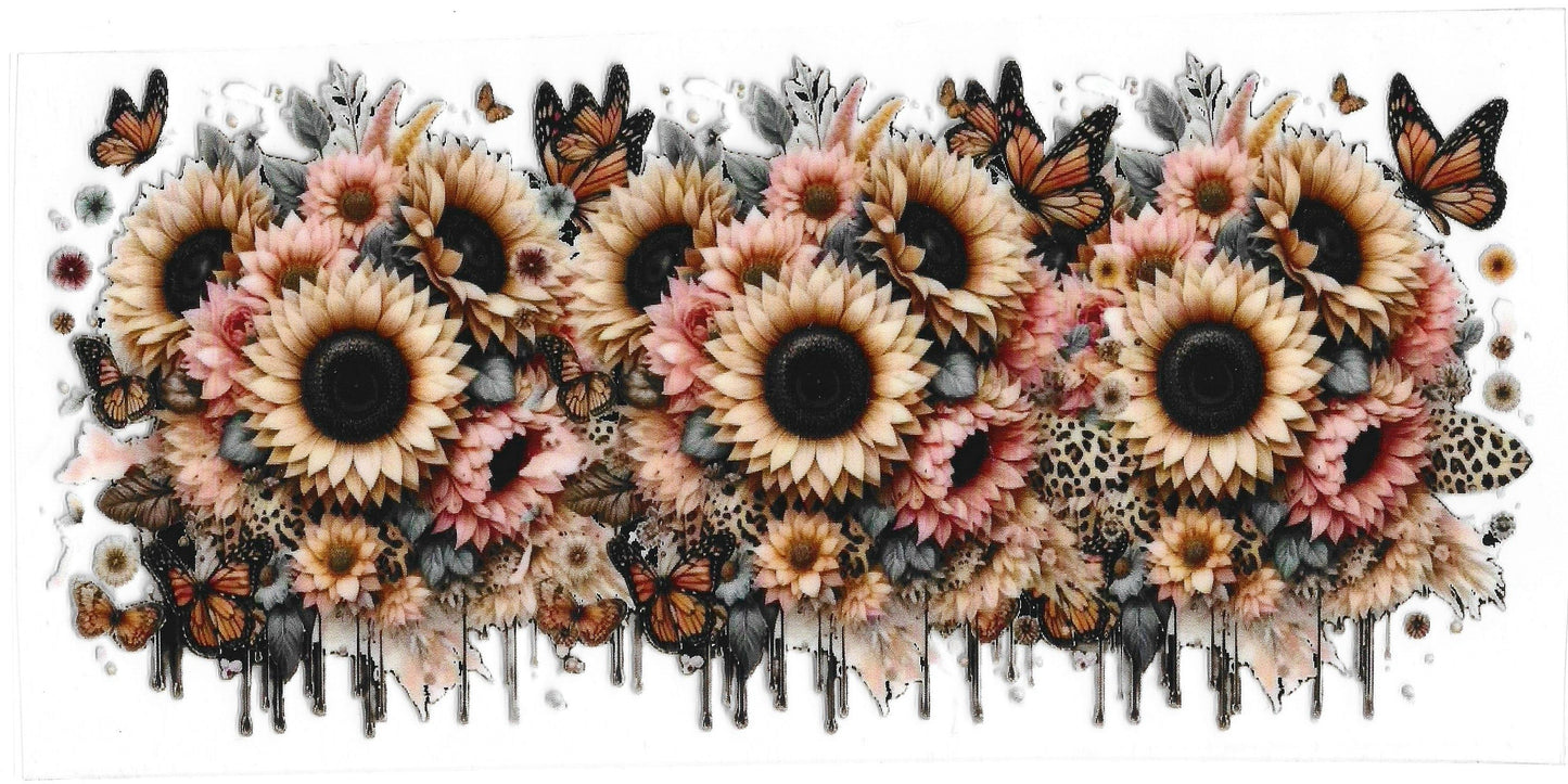 456 - Sunflowers & Butterflies UV-DTF 16oz Cup Wrap