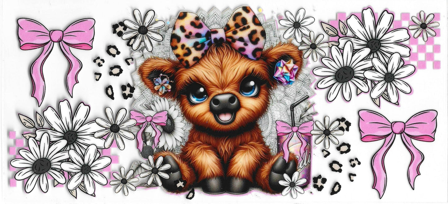 454 - Highland Cow UV-DTF 16oz Cup Wrap