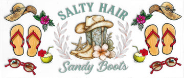 452 - Salty Hair Sandy Boots UV-DTF 16oz Cup Wrap