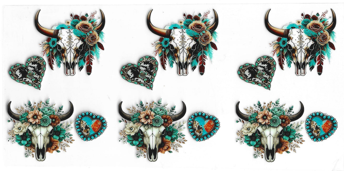 450 - Bull Skull UV-DTF 16oz Cup Wrap