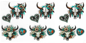 450 - Bull Skull UV-DTF 16oz Cup Wrap