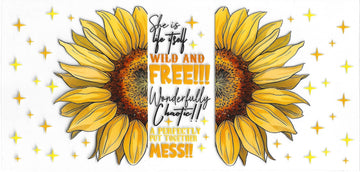 444 - She is Life Itself Wild and Free UV-DTF 16oz Cup Wrap