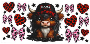 443 - Mama Highland Cow UV-DTF 16oz Cup Wrap