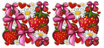 438 - Strawberries UV-DTF 16oz Cup Wrap