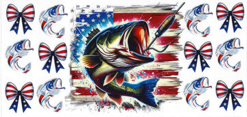 433 - Patriotic Fish UV-DTF 16oz Cup