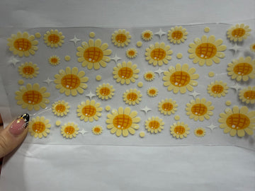 3452 - Yellow flowers UV-DTF 16oz Cup Wrap