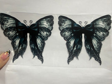 3432 - Black butterfly bows UV-DTF 16oz Cup Wrap