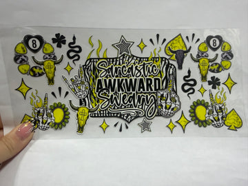 3431 - Sarcastic awkward and sweary UV-DTF 16oz Cup Wrap