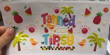 3922 - Tanned & Tipsy UV-DTF 16oz Cup Wrap