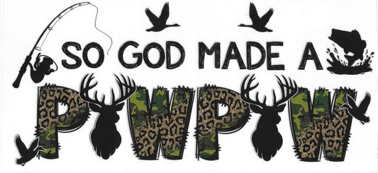 217 - So god made me a paw paw UV-DTF 16oz Cup Wrap