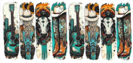 212 - Western Pattern UV-DTF 16oz Cup Wrap
