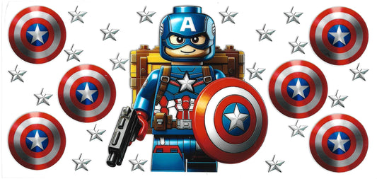 331 - Lego Captain American UV-DTF 16oz Cup Wrap