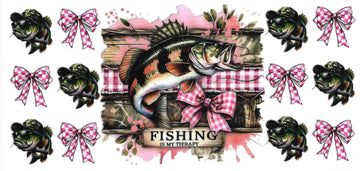 312 - Fishing is my therapy UV-DTF 16oz Cup Wrap