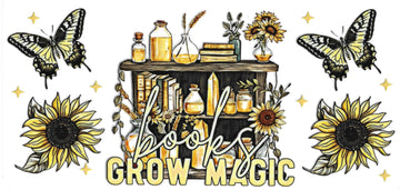 274 - Books Grow Magic UV-DTF 16oz Cup Wrap