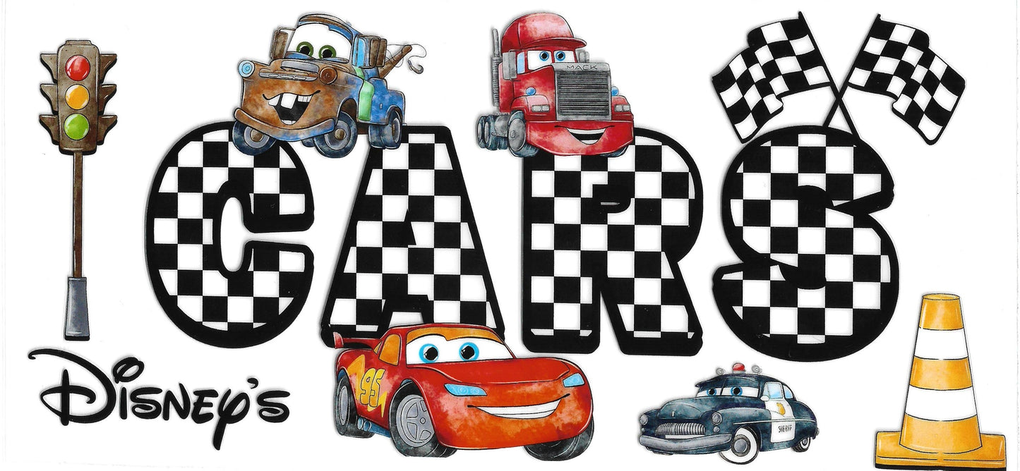 342 - Cars UV-DTF 16oz Cup Wrap