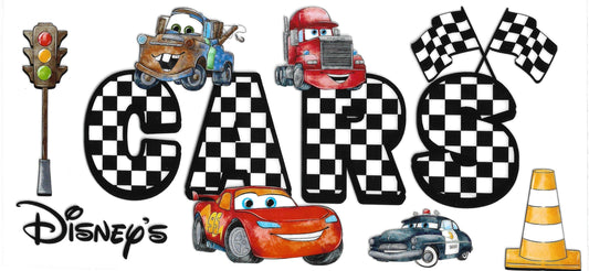 342 - Cars UV-DTF 16oz Cup Wrap