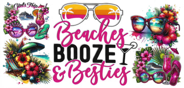 341 - Beaches Boozey & Besties UV-DTF 16oz Cup Wrap
