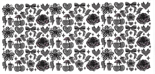 257 - Girly Pattern UV-DTF 16oz Cup Wrap