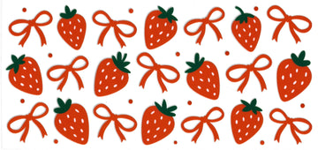 253 - Strawberries UV-DTF 16oz Cup Wrap