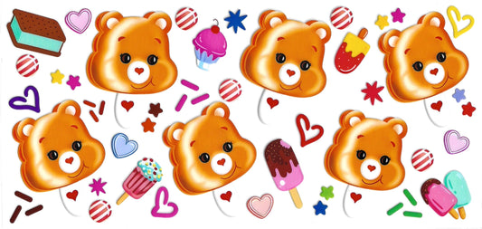 239 - Care Bear ice cream UV-DTF 16oz Cup Wrap