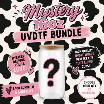 Mystery Craft Bundle: 16oz Libby Cup Vinyl Wraps & UV DTF Sheets