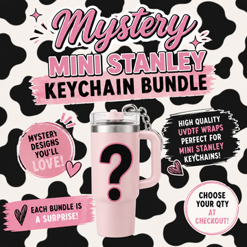 Mini Stanley Keychain Wrap Set: UV DTF Mystery Designs