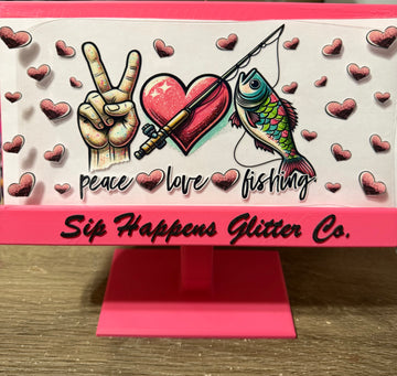 4050 - Peace, love, fishing UV-DTF 16oz Cup Wrap