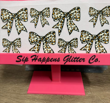 4129 - Leopard bows UV-DTF 16oz Cup Wrap