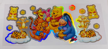 1713 - Winnie the pooh holographic UV-DTF 16oz Cup Wrap