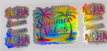 1708 - Summer Vibes holographic UV-DTF 16oz Cup Wrap