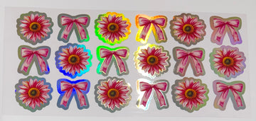 1705 - Pink sunflowers and bows UV-DTF 16oz Cup Wrap