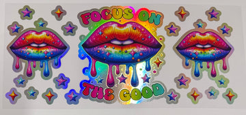 1701 - Focus on the good holographic UV-DTF 16oz Cup Wrap