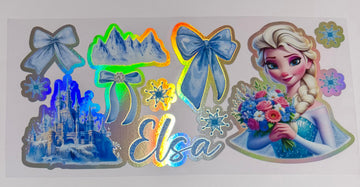 1696 - Elsa holographic UV-DTF 16oz Cup Wrap