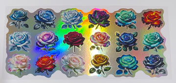 1695 - Roses holographic UV-DTF 16oz Cup Wrap