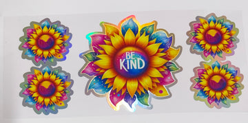 1685 - Be Kind holographic UV-DTF 16oz Cup Wrap
