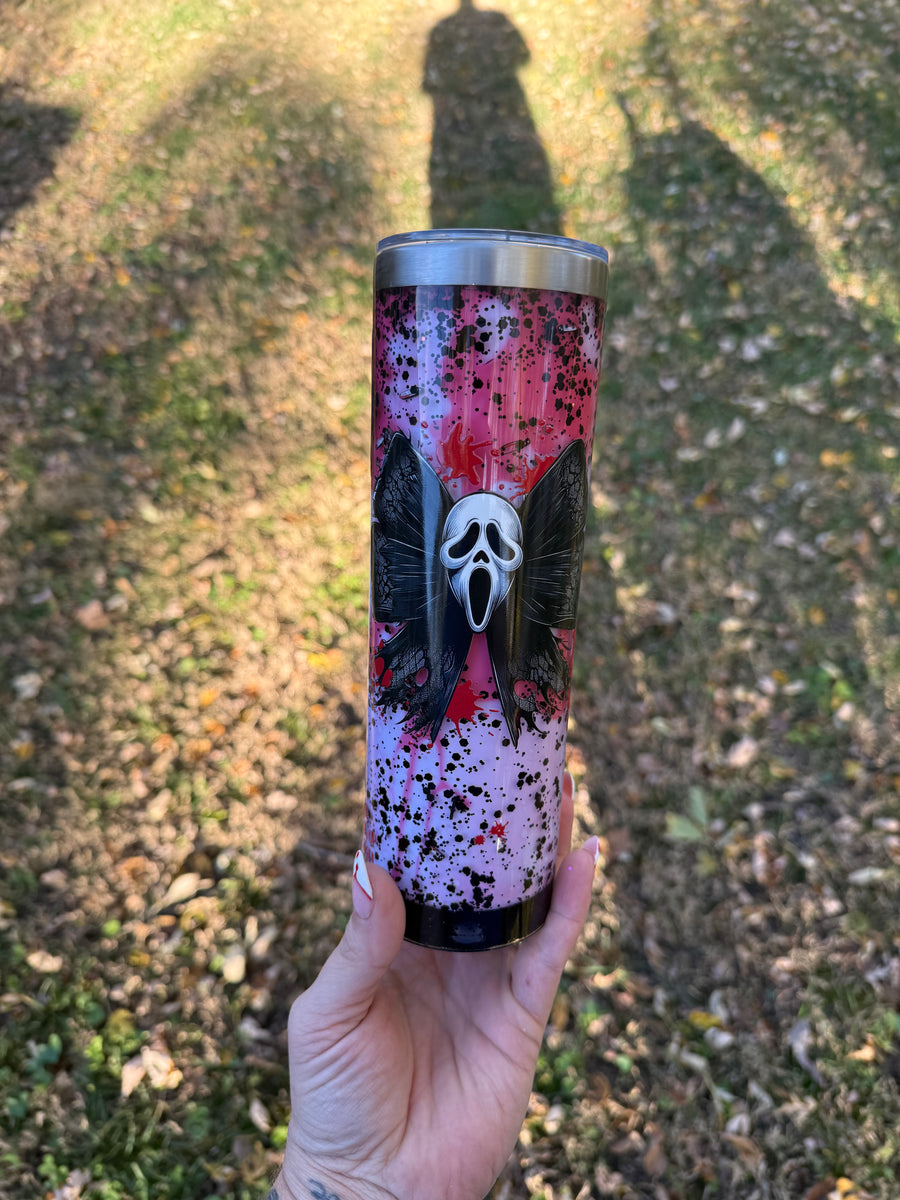 Ghost face blood drip 20oz stainless steel tumbler
