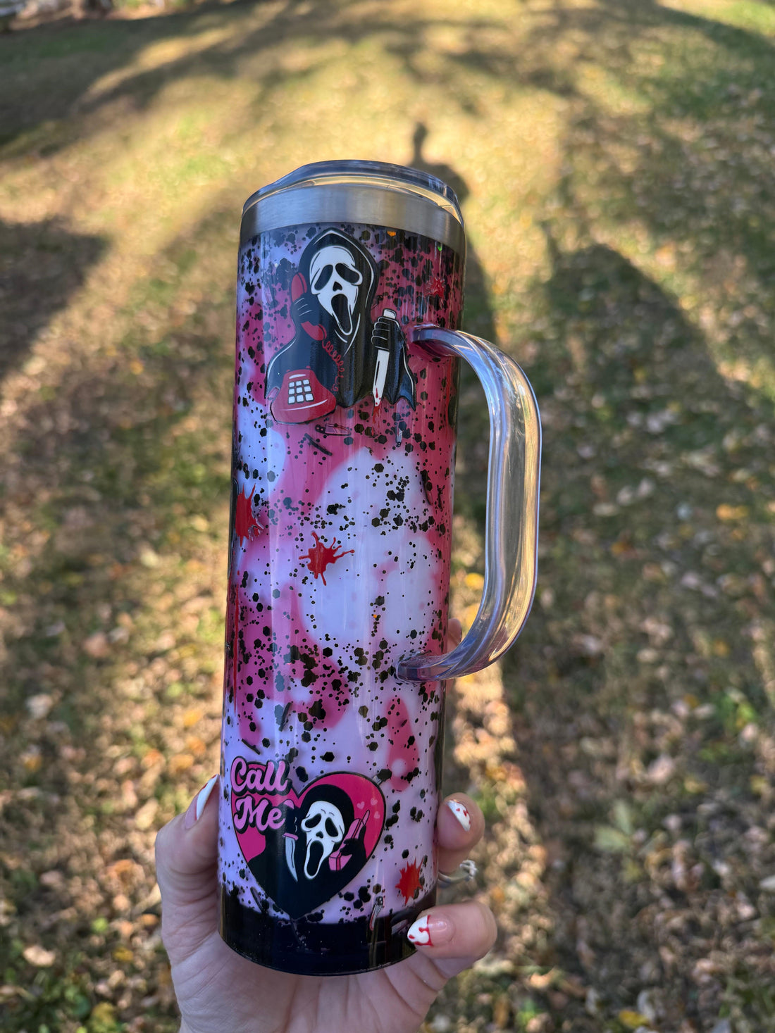 Ghost face blood drip 20oz stainless steel tumbler