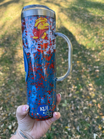 KU Jayhawks 20oz stainless steel tumbler