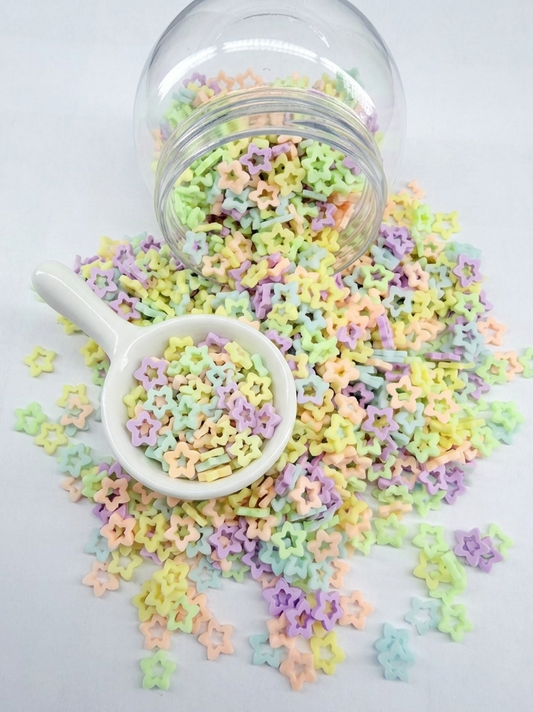 Glow in the dark multi color stars  Polymer Clay (Not Edible) 5mm 30g bags