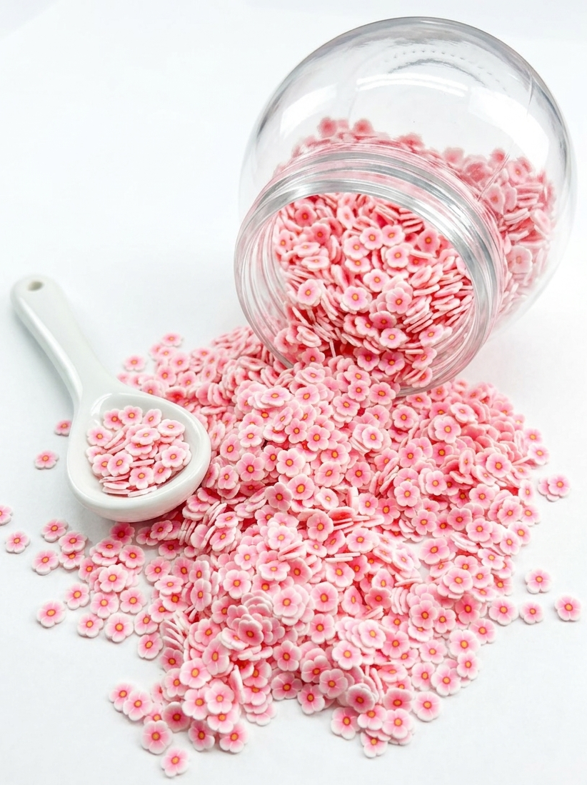 Pink Flower  Polymer Clay (Not Edible) 5mm 30g bags
