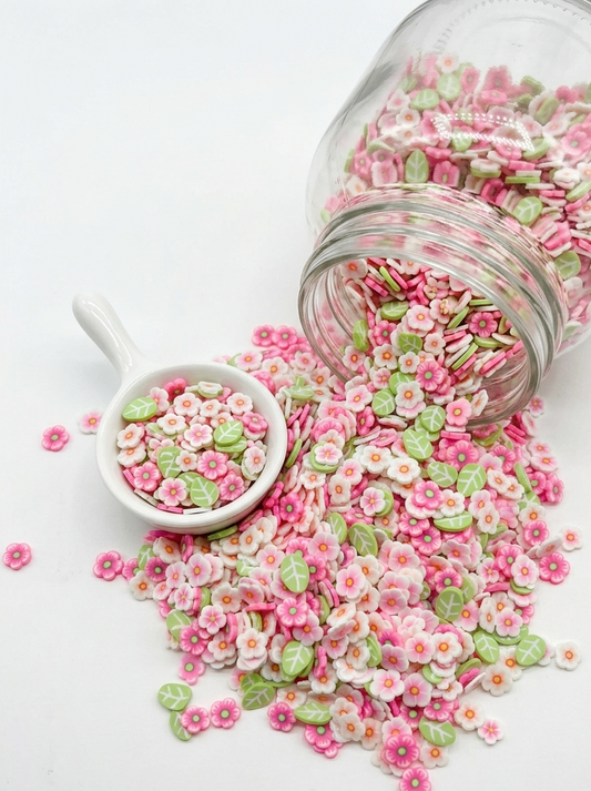 Sakura with Leaves - Polymer Clay (Not Edible) 5mm 30g bags