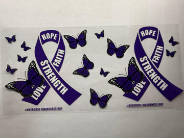 214 - Overdose awareness UV-DTF 16oz Cup Wrap