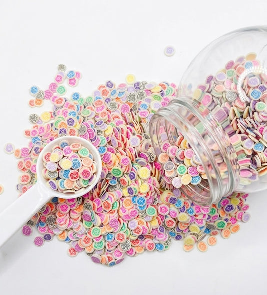 Glow Multi Color Rose - Polymer Clay (Not Edible) 5mm 30g bag