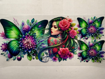 306 - Tattoo girl UV-DTF 16oz Cup Wrap