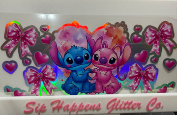 4257 - Stitch & Angel Holographic UV-DTF 16oz Cup Wrap