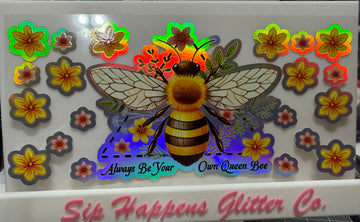4254 - Always be your own Queen bee Holographic UV-DTF 16oz Cup Wrap
